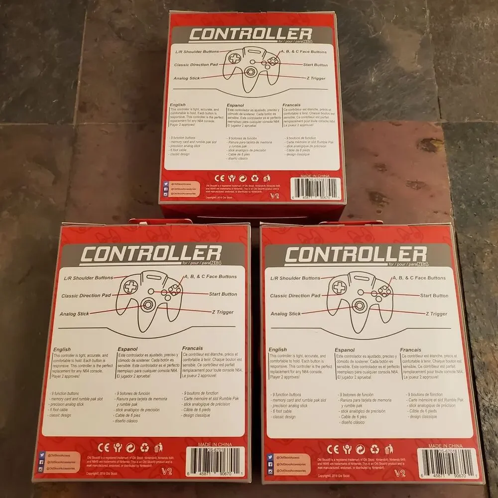 3 N64 Controllers - Jungle Green (NEW) - Nintendo64 - Funtastic Color -Old Skool